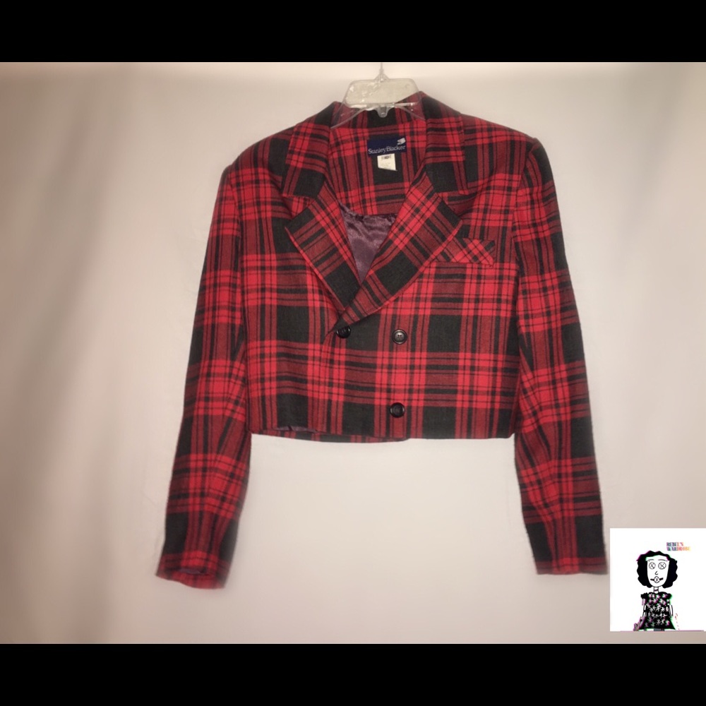 Red and black plaid jacket